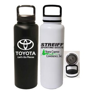 40 Oz. Stainless Steel Vacuum Insulated bottle with twist-on lid