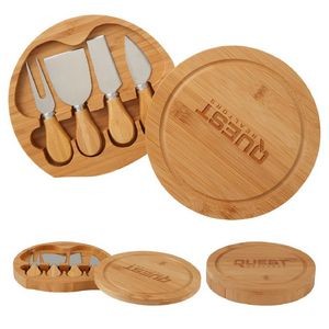 Wooden Cheese Board with Knife Set