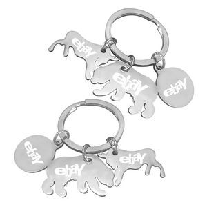 Bull and Bear Stainless Steel Key Chain