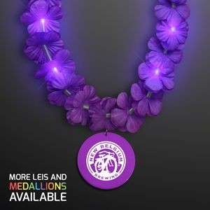 Light Up Purple Lei with Purple Medallion - Domestic Print