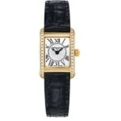 Citizen® Frederique Constant Ladies' Carree Quartz Watch w/Black Leather Strap