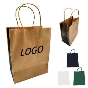 Kraft Paper Shopper Tote Bag MOQ 100pcs