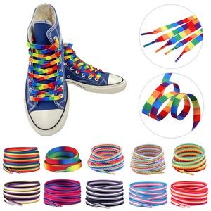 Pride Rainbow Striped Shoelaces