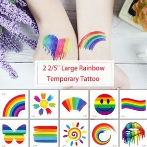 2 2/5" LGBT Pride Rainbow Non-toxic Waterproof Temporary Body Art Tattoo Sticker