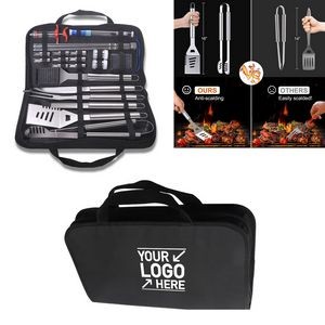 Stainless Steel Barbecue Tool Bbq 25-Piece Cloth Bag Set