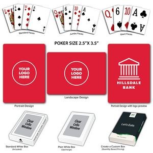 Solid Back Red Poker Size Playing Cards