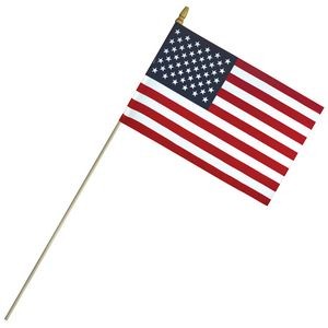 8" x 12" Economy Cotton US Stick Flag with Spear Top on a 24" Dowel