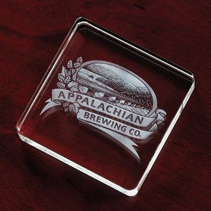 Square Crystal Paperweight Award (3 1/8"x3 1/8"x3/4")