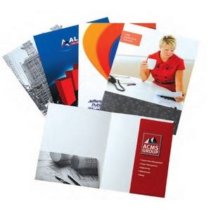 Custom Presentation Paper Folder w/ Box Back Spine & Box Pockets