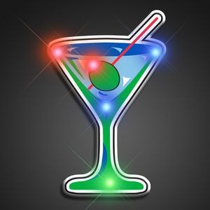 Martini Blinky Lights Pin - BLANK