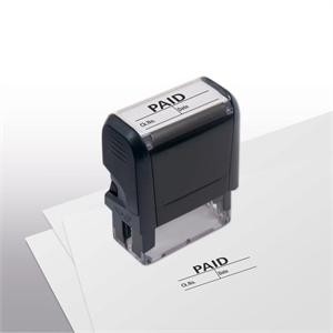 Self Inking Stock Paid Stamp w/ Check No. & Date