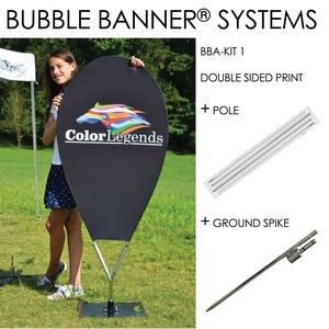 Bubble Banner® - Oval Shaped - Double sided print + Frame + Ground Spike