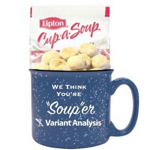 Camper Mug with Soup & Crackers (blue)