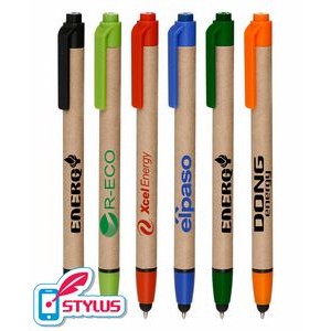 Classic Recycled Paper Click Pen with Stylus Tip