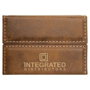 Business Card Holder, Rustic Faux Leather, 3 3/4" x 2 3/4"