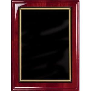 Rosewood Piano Finish Plaque, Black-Gold Brass Plate, 8"x10"