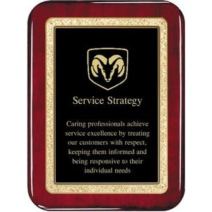 Rosewood Radius Plaque Solid Brass Engraving Plate 8" x10"