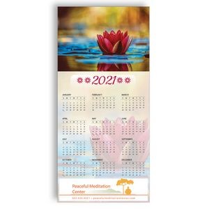 Z-Fold Personalized Greeting Calendar - Lotus Flower
