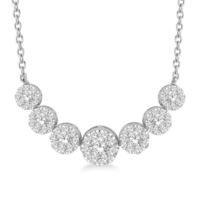 Jilco Inc. 0.75 TWT White Gold Diamond Cluster Necklace