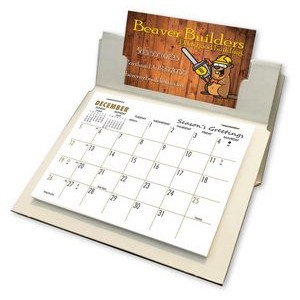 550 Business Card Calendar with 4/0 Business Card, White