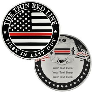 Thin Red Line Coin - Engravable