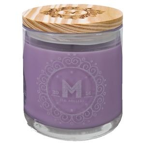 Lavender Vanilla Candle in a Glass Holder with Wood Lid, 14 oz