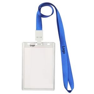 Acrylic Transparent ID Card Badge Holder with Lanyard