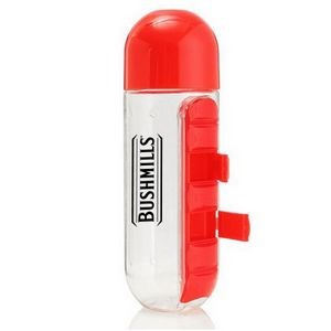 2-In-1 Plastic Water Bottle And Pill Case
