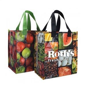 Custom Full-Color Laminated Woven Recycling Bag 14"x16"x7.8"