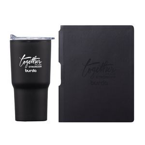 Eccolo® Groove Journal/Bexley Tumbler Gift Set - Black