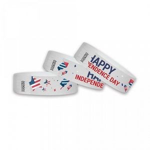 3/4" wide x 10" long - 3/4" Happy Independence Day Wristbands Blank 0/0