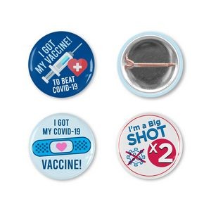1" Circle Celluloid COVID Vaccine Buttons