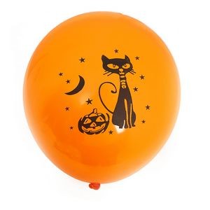 Orange 12 inches Halloween Pumpkin Balloons Cat Balloons for Party