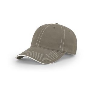 Richardson 325 Washed Chino Sandwich Bill Hat with Leather Patch
