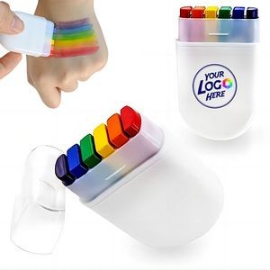 Pride Face Paint Rainbow 6 Color Fan Brush