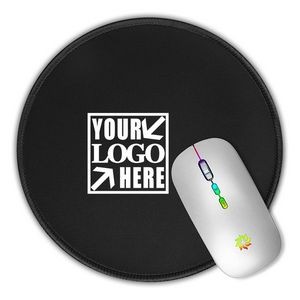 Small Round Rubber Computer Mouse Pad with Stitched Edge