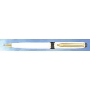 Solid White Executive Brass Ball Point Pen (Siikscreen)