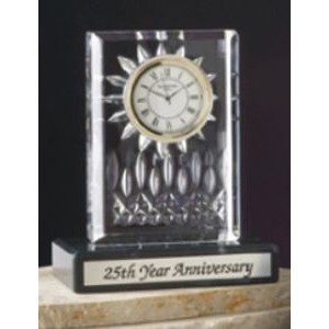 Waterford Crystal Sun Clock w/Marble Base