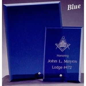 Standing Beveled Blue Glass Plaque (8"x10")