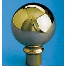 Silver Metal Parade Ball Pole Ornament (4 1/4"x3")