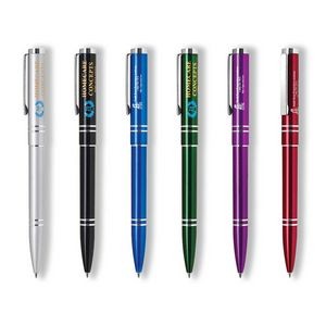 Click Action Aluminum Ballpoint Pen With Colorful