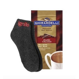 Fuzzy Socks with Ghirardelli Cocoa Pack
