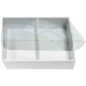 Double Rigid Box for Playing Cards w/ Clear Vinyl Lid ("Bridge" format)