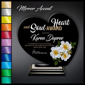 9" Heart Black Acrylic Award with Mirror Accent
