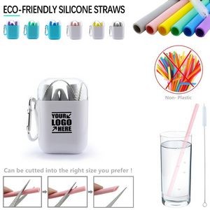 Foldable Silicone Straw With Carabiner