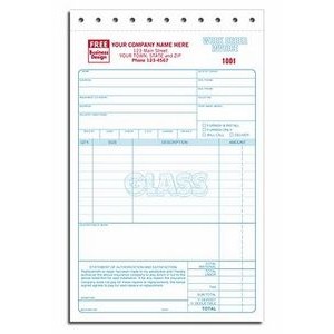Glass Repair Work Order Invoice (3 Part)