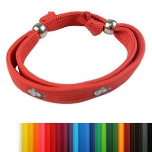 Adjustable Fabric Wristband Polyester Bracelet w/Logo