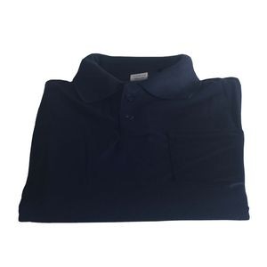 Navy Blue Short Sleeve Polyester Polo T-Shirt