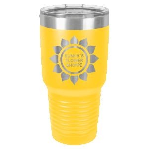 30 Oz. Polar Camel Yellow Ringneck Vacuum Insulated Tumbler w/Clear Lid
