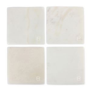 Be Home® White Marble Square Coasters Set - Marble